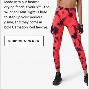 Wunder train red tie dye Lululemon